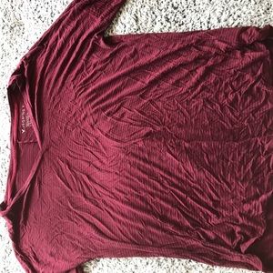 half-sleeve burgundy shirt- American Eagle